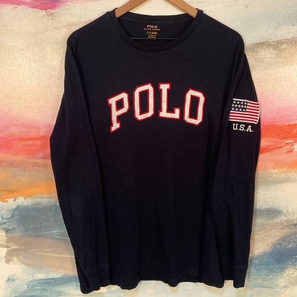 Polo Ralph Lauren Other - 🔥EC🔥Polo Ralph Lauren 100% Cotton Embroidered Logo and Flag Long Sleeve Shirt.
